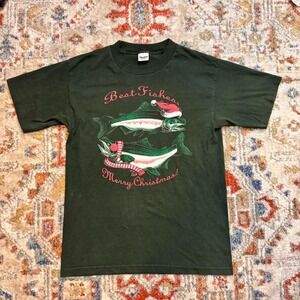 Vintage 90s - Best Fishes Merry Christmas Classic Holiday Single Stitch T Shirt